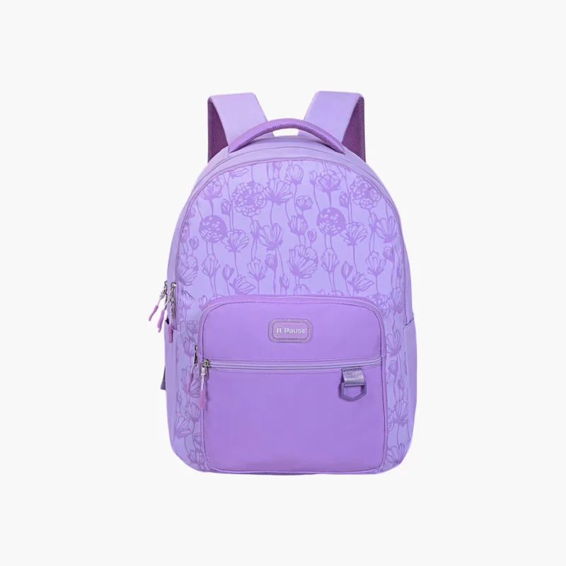 PAUSE Printed School Backpack in Lavender for Girls